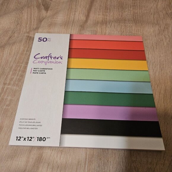 Everyday Brights Matte Cardstock 50 Sheets by Crafters Companion 12x12 180gsm - Picture 1 of 3